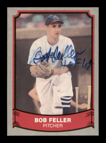 Bob Feller Signed 8X10 Photo AutographHOF 62 Indians B/W Pitching Silver COA 
