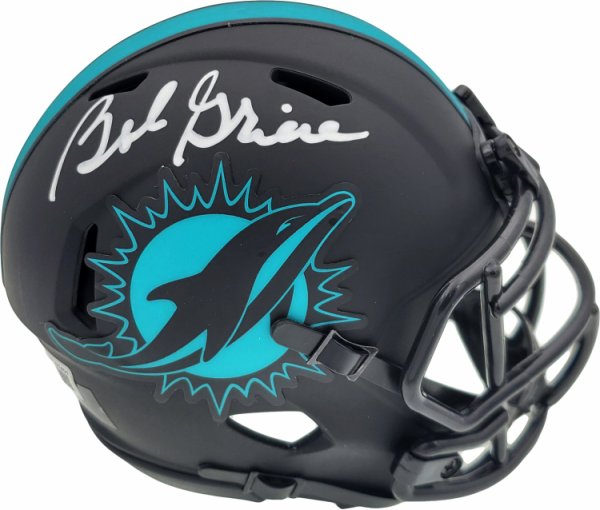 Bob Griese Autographed Signed Miami Dolphins Eclipse Black Speed Mini Helmet Beckett Beckett Qr