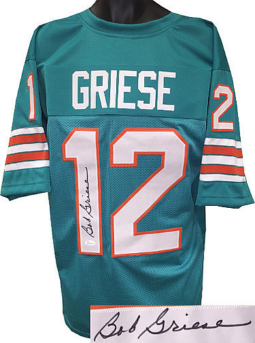 Bob Griese Autographed Signed Teal TB Custom Stitched Pro Style Football  Jersey- JSA Witnessed Hologram