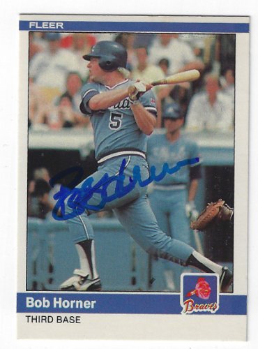 Bob Horner Signed Atlanta Light Blue Throwback Baseball Jersey (JSA)