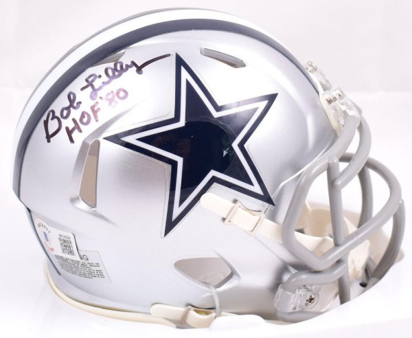 Bob Lilly Autographed Signed Dallas Cowboys Speed Mini Helmet With Insc  Beckett