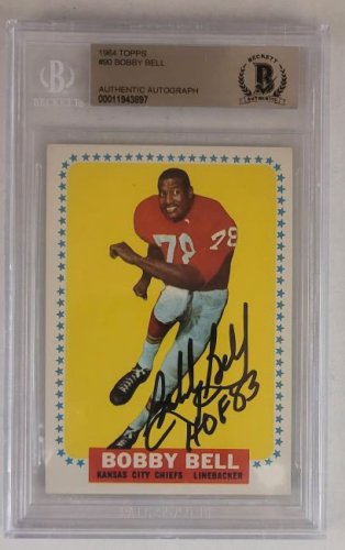 Bobby Bell Autographed Signed Kansas City Chiefs 1964 Topps Rookie Card #90 Beckett Slabbed - Autographs