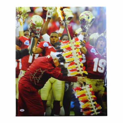 Bobby Bowden Autographed Signed Florida State Seminoles Stretched Flaming Spear 20x24 Canvas - PSA/DNA Authentic