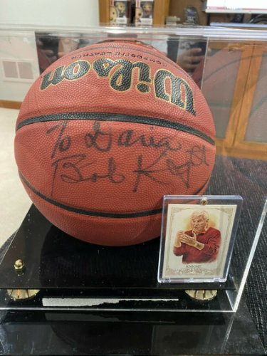 bob knight autographed basketball