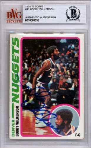 Bobby Wilkerson Autographed Signed 1978 Topps Rookie Card #41 Denver Nuggets Beckett Beckett