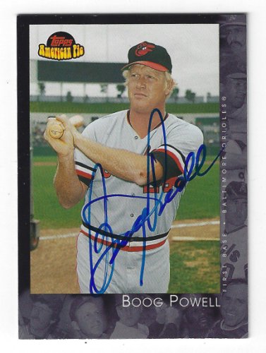 Autographed BOOG POWELL 2001 TOPPS AMERICAN PIE CARD - Main Line Autographs