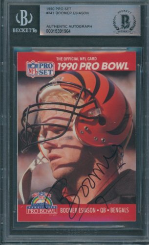 Press Pass Collectibles Boomer Esiason Authentic Signed Orange Pro Style Jersey Autographed BAS Witness