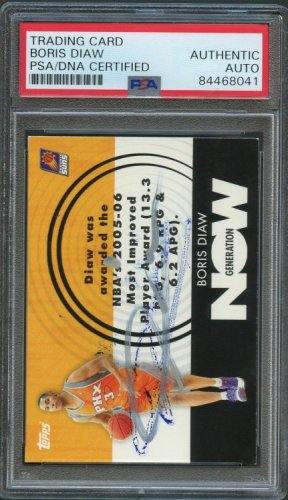 Boris Diaw Autographed Signed 2007-08 Topps Generation Now #Gn25 Card Auto PSA Slabbed Suns