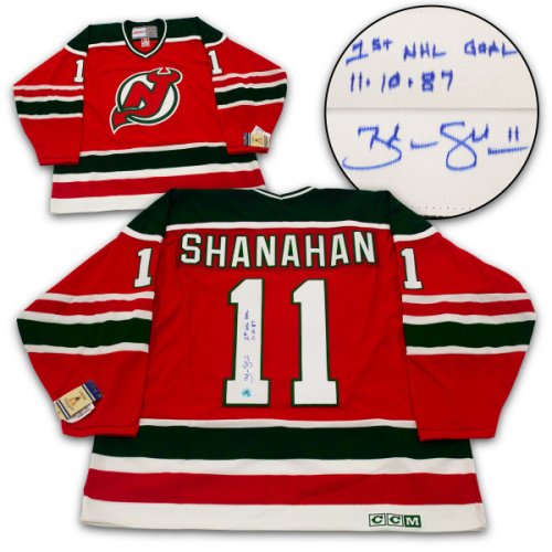 Brendan Shanahan New Jersey Devils Autographed Signed & Dated 1st Goal Vintage CCM Jersey