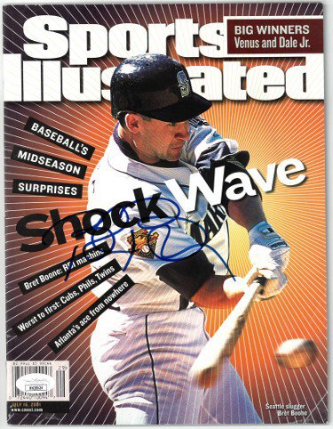 Bret Boone Autographed Signed Seattle Mariners Sports Illustrated Full Magazine 7/16/2001 minor wear- JSA Hologram #HH18624 (No label)