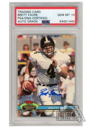 Brett Favre Autographed Signed 1991 Topps Stadium Club Rookie Auto Card #94 PSA/DNA (Blue Ink)
