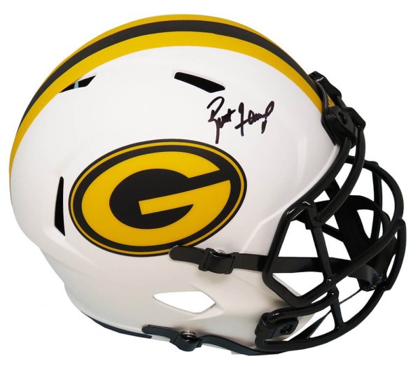 Brett Favre Autographed Signed Green Bay Packers Lunar Eclipse White Matte Riddell Full Size Speed Replica Helmet
