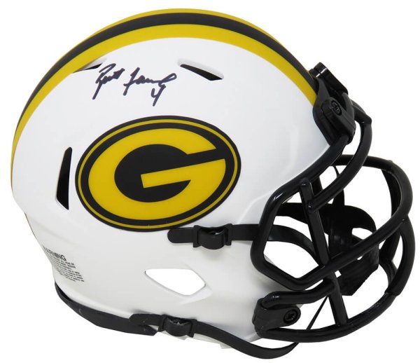 Brett Favre Autographed Signed Green Bay Packers Lunar Eclipse White Matte Riddell Speed Mini Helmet