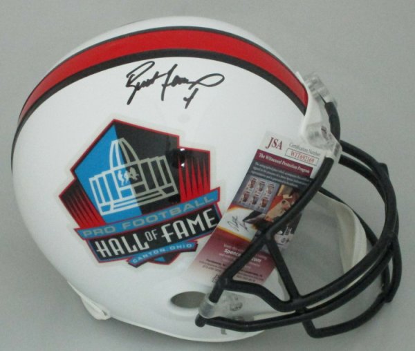 Brett Favre Autographed Signed Packers Full Size Replica Hall Of Fame Logo Helmet Auto - JSA