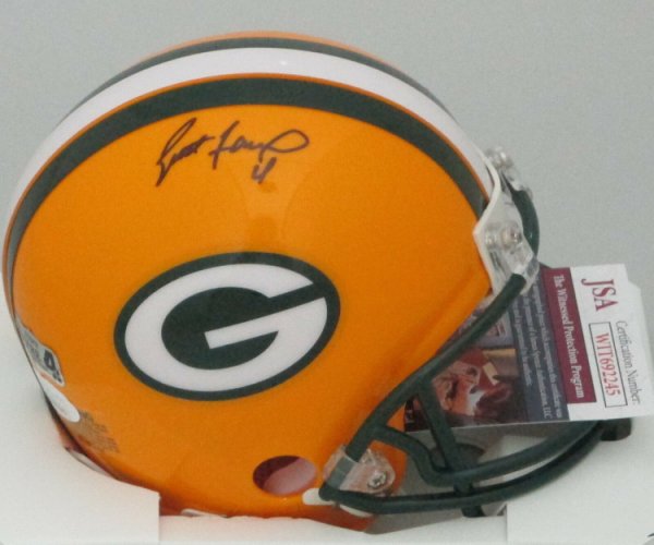 Brett Favre Autographed Signed Packers Hall Of Famer Riddell Mini Helmet Auto - JSA