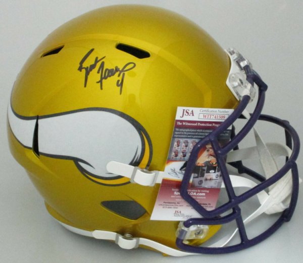 Brett Favre Autographed Signed Vikings Full Size Replica Flash Speed Helmet Auto - JSA