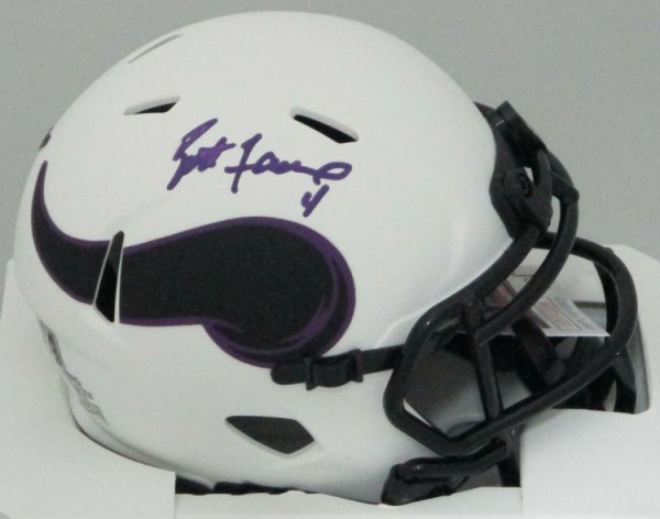 Brett Favre Autographed Signed Vikings Riddell Lunar Speed Mini Helmet Auto HOF '16 JSA