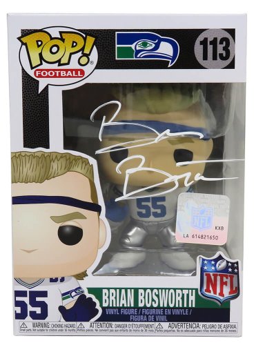 Brian Bosworth Autographed Signed Seattle Seahawks Funko Pop Doll #113