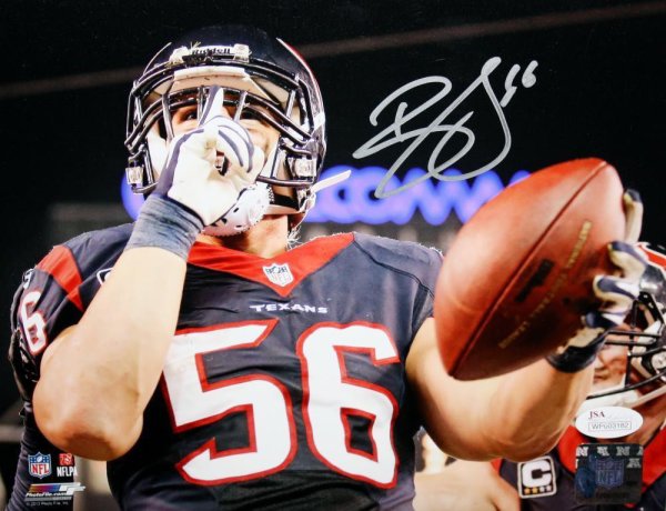 Brian Cushing Signed Texans 35x43 Framed Jersey (JSA) Houston Lineback –  Super Sports Center