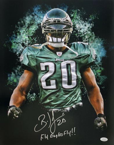 Brian Dawkins Autographed Signed Eagles 16X20 Green Smoke Photo Fly Eagles Fly JSA Itp