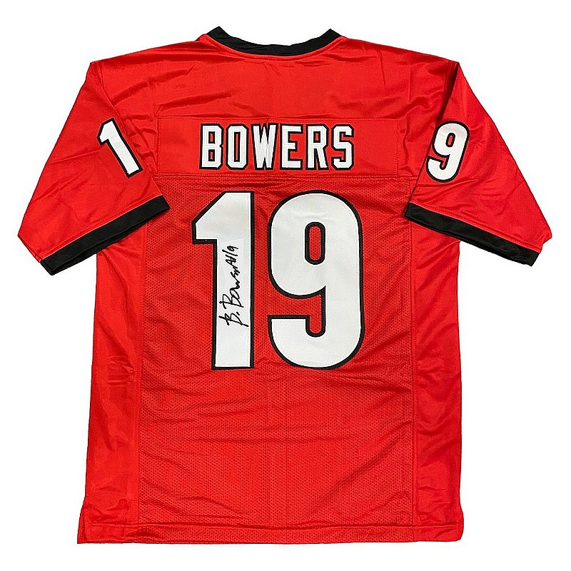 Brock Bowers Autographed Signed Georgia Bulldogs Custom Red #19 Jersey - Beckett QR Authentic