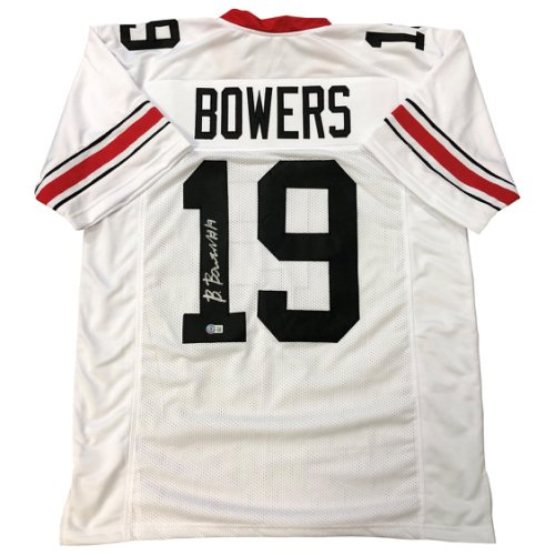 Brock Bowers Autographed Signed Georgia Bulldogs Custom White #19 Jersey - Beckett QR Authentic