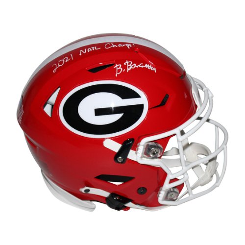 Brock Bowers Autographed Signed Georgia Bulldogs Riddell SpeedFlex Full Size Helmet with 2021 Natl Champs Inscription - Beckett QR Authentic