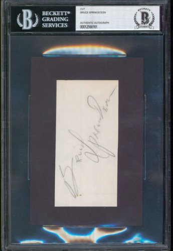 Bruce Springsteen Autographed Signed Authentic 2.25X4.5 Cut Signature Autographed Beckett Slab 