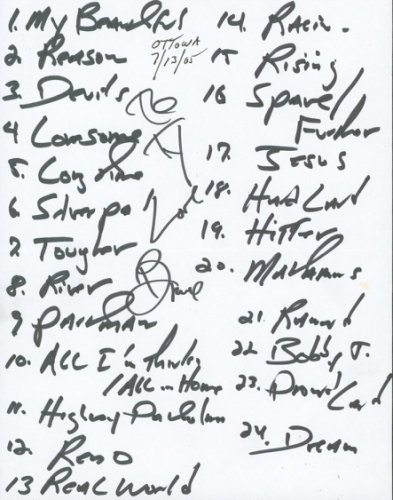 Bruce Springsteen Autographed Signed Authentic 8.5X11 2005 Handwritten Set List Beckett & PSA 