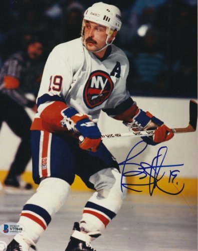 Bryan Trottier Autographed Signed New York Islanders 8X10 Photo With Beckett COA