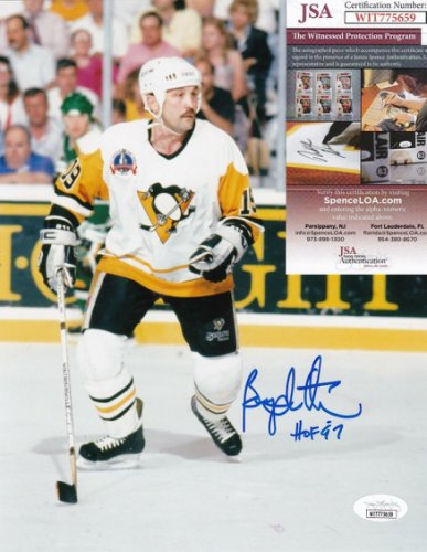 Bryan Trottier Autographed Signed Pittsburgh Penguins HOF 1997 JSA Authenticated 8X10