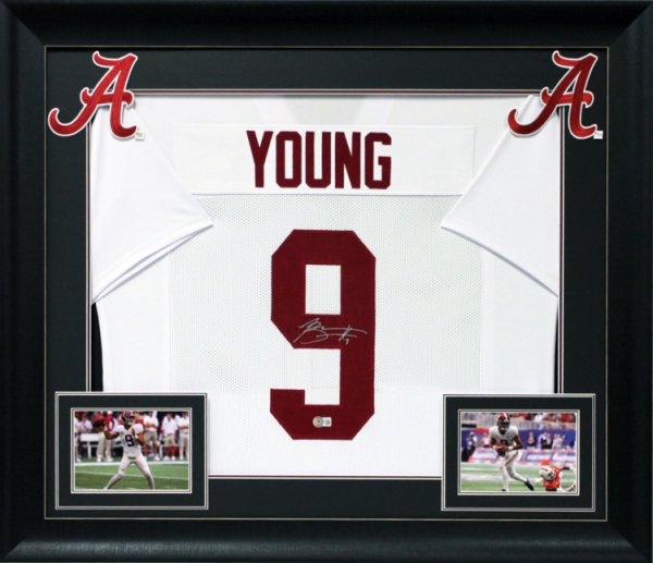 Bryce Young Autographed Signed Alabama Authentic White Pro Style Framed Jersey Beckett Witnessed
