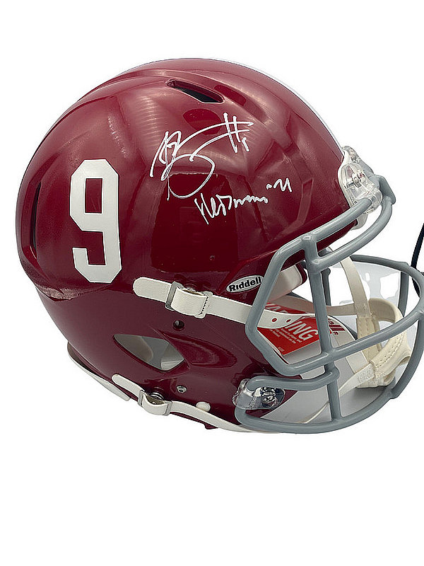 Bryce Young Autographed Signed Alabama Crimson Tide Riddell Speed Authentic Full Size Helmet with Heisman 21 Inscription - Beckett QR Authentic