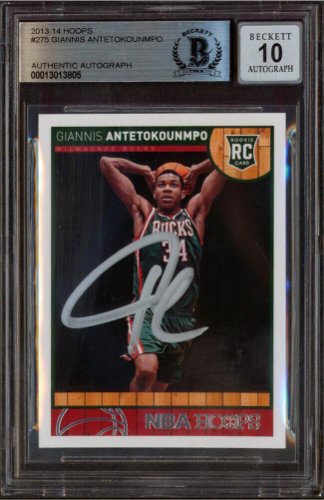 Bucks Giannis Autographed Signed Antetokounmpo 2013 Hoops #275 Rc Auto Mint 10! Beckett Slabbed 