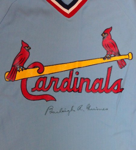 Burleigh Grimes Autographed Signed St. Louis Cardinals Blue Jersey PSA/DNA 