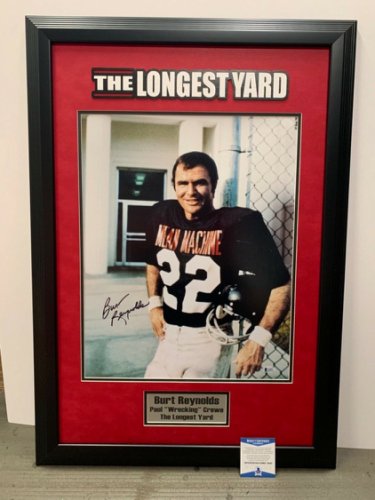 Burt Reynolds Autographed Signed The Longest Yard 16X20 Custom Framed Beckett Mean Machine