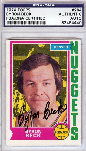 Byron Beck Autographed Signed 1974 Topps Card #264 Denver Nuggets PSA/DNA