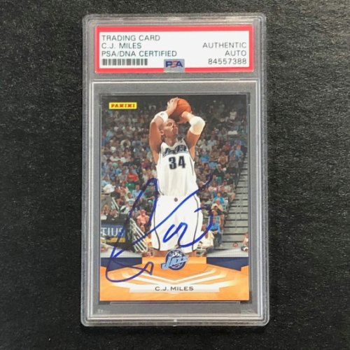 C.J. Miles Autographed Signed 2009-10 Panini Basketball #237 C.J. Miles Card PSA Slabbed Jazz