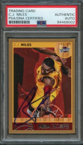 C.J. Miles Autographed Signed 2013-14 NBA Hoops #101 Card PSA Slabbed Cavaliers