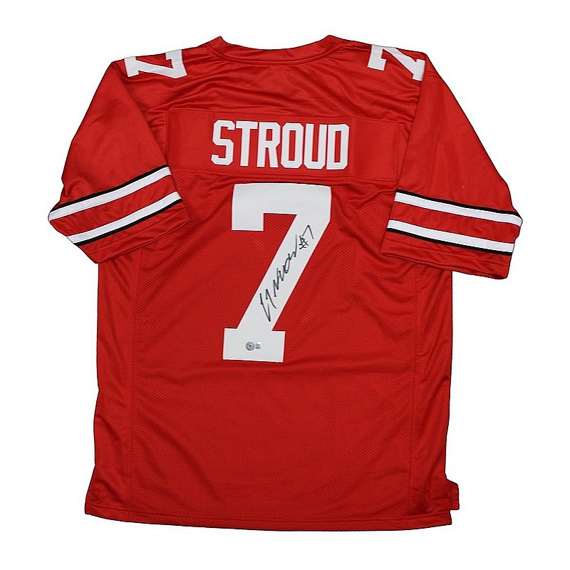 C.J. Stroud Autographed Signed Ohio State Buckeyes Custom #7 Red Jersey - Beckett Authentic