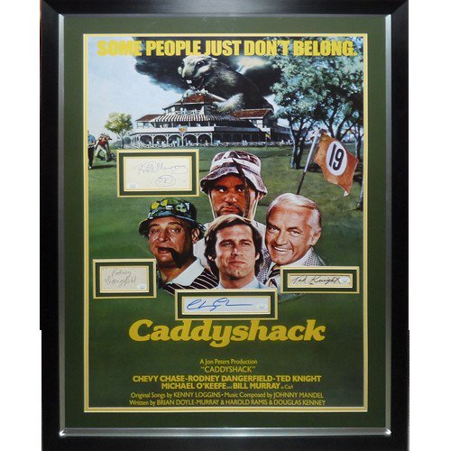 Caddyshack Full-Size Movie Poster Deluxe Framed With Bill Murray Autographed Signed , Rodney Dangerfield, Ted Knight And Chevy Chase Autographs - JSA