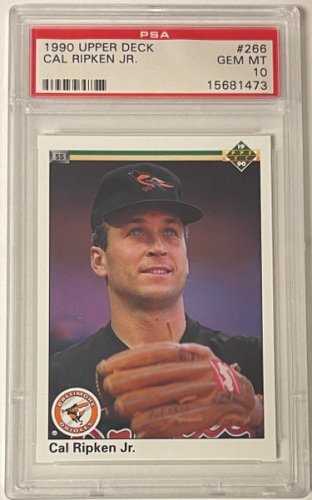 Cal Ripken, Jr. 1990 Upper Deck Baseball Card #266- PSA Graded 10 Gem Mint  (Baltimore Orioles)