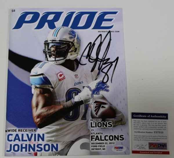 calvin johnson signed football