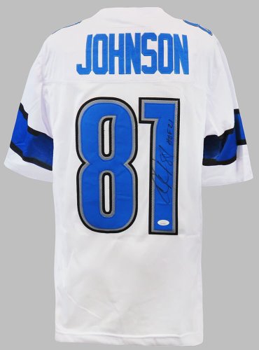 Calvin Johnson Autographed Detroit Lions Black Football NFL Jersey wit –  Meltzer Sports