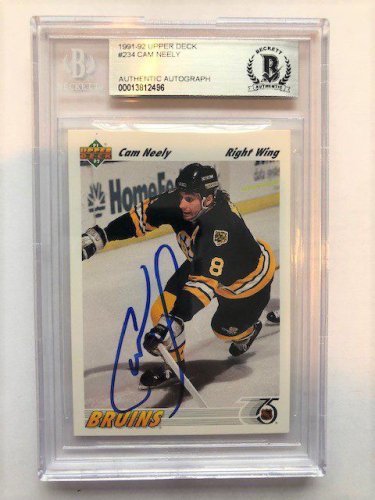Autographed Cam Neely Jersey - 2013 14 National Treasures Triple Card