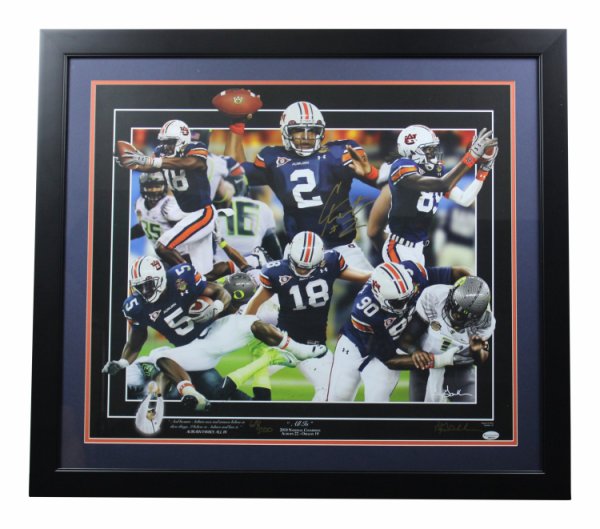 Cam Newton Autographed Signed Auburn Tigers Framed 30x24 2010 National Championship Gamble Print  - Certified Authentic