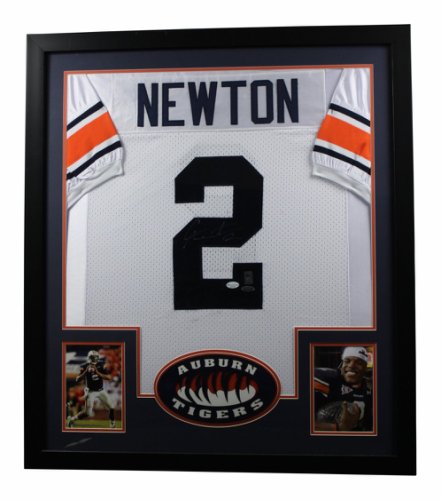 Cam Newton Autographed Signed Auburn Tigers Framed Premium White Jersey - Certified Authentic