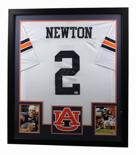 Cam Newton Autographed Signed Auburn Tigers Premium Framed White Jersey - PSA/DNA Authentic