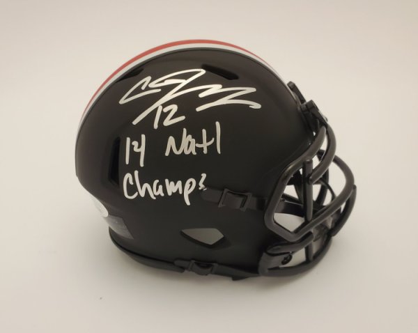 Cardale Jones Ohio State Buckeyes Autographed Signed '2014 National Champs' Black Mini Helmet - JSA Authentic