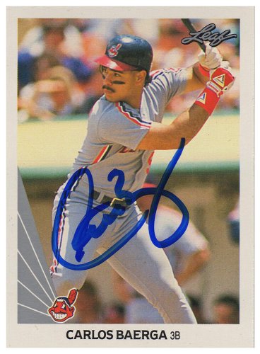Carlos Baerga Cleveland Indians Autographed Signed 1993 Topps Gold Card -  COA Included